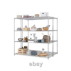 2 X HEAVY DUTY Chrome 4 Tier Shelving 360kg UDL 1838mm H X 1517mm W X 609mm D