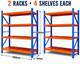2 X Heavy Duty Garage Racking/shelving 2000mm H X 1500mm W X 500mm D 4 Shelf /