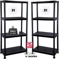 2 x 4 Tier Racking Shelf Heavy Duty Garage Shelving Storage Shelves Unit