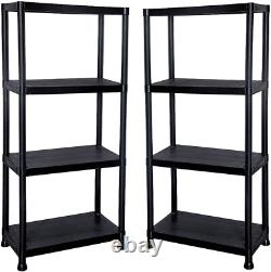 2 x 4 Tier Racking Shelf Heavy Duty Garage Shelving Storage Shelves Unit
