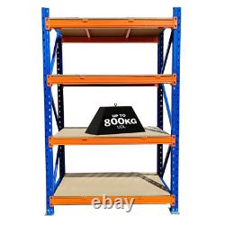 2 x 4 Tier Steel Extra Heavy Duty Racking 2200mmH x 1500mm W x 600mm D 800KG UDL