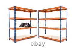 2 x 4 Tier Steel Heavy Duty Garage Storage Racking 2200mmH x 1800mm W 400KG UDL