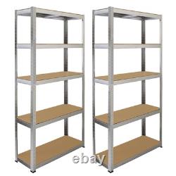 2 x 90cm Heavy Duty Racking & 1 x Corner Unit / Garage Galvanised Steel Shelving