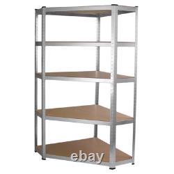 2 x 90cm Heavy Duty Racking & 1 x Corner Unit / Garage Galvanised Steel Shelving