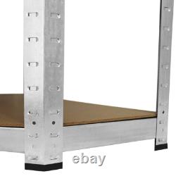 2 x 90cm Heavy Duty Racking & 1 x Corner Unit / Garage Galvanised Steel Shelving