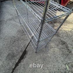 2 x Nexel Heavy Wire Shelving Units 4 Tier Heavy Duty Adjustable Racking