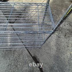 2 x Nexel Heavy Wire Shelving Units 4 Tier Heavy Duty Adjustable Racking