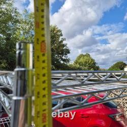 2 x Nexel Heavy Wire Shelving Units 4 Tier Heavy Duty Adjustable Racking