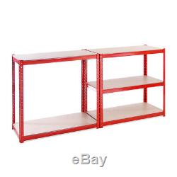 2 x Red Metal Heavy Duty 180 x 90cm Garage Shelves Storage Shelving+ Workbench
