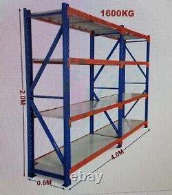 2m Tall Double Bay Heavy Duty Storage Shelving 2000H x 4000W x 600D