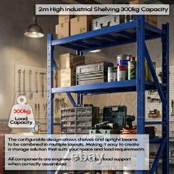 2m Tall Heavy Duty Steel 120 x 60cm Utility Shelving Kit 3 Shelf 300KG Racking