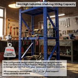 2m Tall Heavy Duty Steel 120 x 60cm Utility Shelving Kit 3 Shelf 350KG Racking