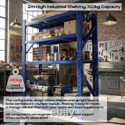 2m Tall Heavy Duty Steel 150 x 60cm Workshop Shelving Kit 3 Shelf 350KG Racking