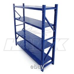 2m Tall Heavy Duty Steel 200 x 50cm Warehouse Shelving Kit 4 Shelf 180KG Racking