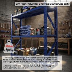 2m Tall Heavy Duty Steel 200 x 60cm Warehouse Shelving Kit 3 Shelf 350KG Racking