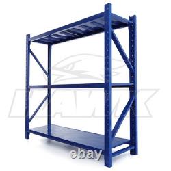2m Tall Heavy Duty Steel 200 x 60cm Warehouse Shelving Kit 3 Shelf 350KG Racking