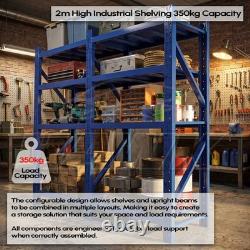 2m Tall Heavy Duty Steel 240 x 60cm Workshop Shelving Kit 6 Shelf 350KG Racking