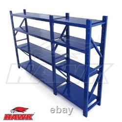 2m Tall Heavy Duty Steel 300 x 50cm Workshop Shelving Kit 8 Shelf 180KG Racking