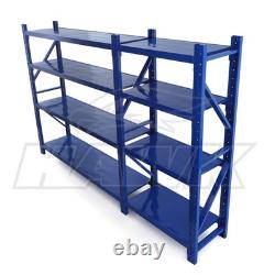2m Tall Heavy Duty Steel 300 x 50cm Workshop Shelving Kit 8 Shelf 180KG Racking