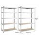 2pcs 5 Tier Racking Shelf Heavy Duty Steel Garage Shelving Unit 180x120x45cm