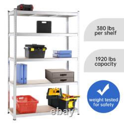 2pcs 5 Tier Racking Shelf Heavy Duty Steel Garage Shelving Unit 180x120x45cm