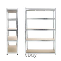 2pcs 5 Tier Racking Shelf Heavy Duty Steel Garage Shelving Unit 180x120x45cm