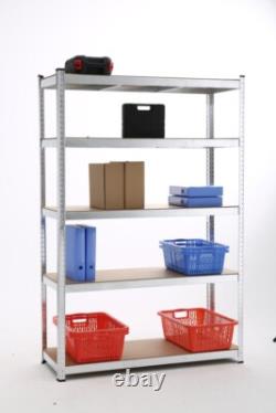 2pcs 5 Tier Racking Shelf Heavy Duty Steel Garage Shelving Unit 180x120x45cm