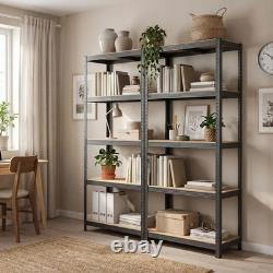 2x Heavy Duty Garage Racking/Shelving Units 5 Tier Metal Storage Racks 75KG UDL