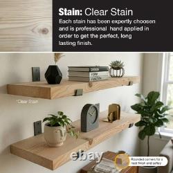 2x Wooden Board Wall Shelf Handcrafted Rustic Shelves Brackets Display Shelf