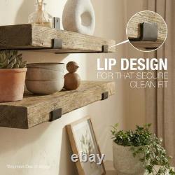 2x Wooden Board Wall Shelf Handcrafted Rustic Shelves Brackets Display Shelf