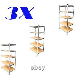 3X 5Tier Racking Shelf Heavy Duty Garage Shelving Storage Shelves 180x90x40cm ES