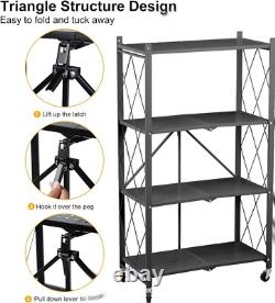 3/4 Tier Racking Shelf Heavy Duty Garage Shelving Storage Shelves Foldable
