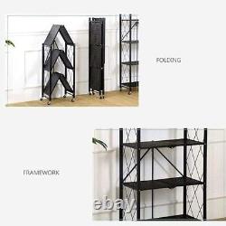 3/4 Tier Racking Shelf Heavy Duty Garage Shelving Storage Shelves Foldable