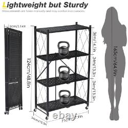 3/4 Tier Racking Shelf Heavy Duty Garage Shelving Storage Shelves Foldable