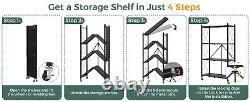 3/4 Tier Racking Shelf Heavy Duty Garage Shelving Storage Shelves Foldable