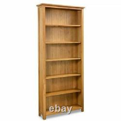 3/5/6 Tier Bookcase Bookshelf Solid Oak Wood CD-Display Shelving Unit Storage UK
