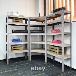 3/5 Bay Galvanised Corner Shelving/Racking Unit Garage Storage Shelves 1500mm