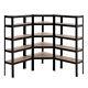 3 Bay Corner Racking Shelving Unit 5 Tier Heavy Duty Garage Storage Racks Shelf