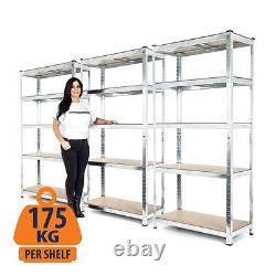 3-Bay Steel Garage Shelving Racking Galvanised and Boltless 175KG UDL