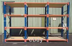 3 Bay Used PSS Heavy Duty Longspan Warehouse Storage Shelving Racking 2.5M Tall