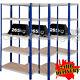 3 Bays Of Super Heavy Duty & Wide Industrial Warehouse Shelving 1800x1200x600mm