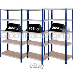 3 Bays Of SUPER HEAVY DUTY & WIDE Industrial Warehouse Shelving 1800x1200x600mm