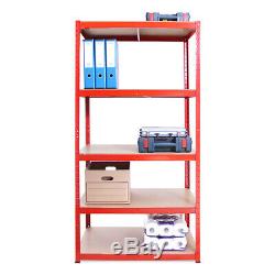 3 Bays Red Metal Garage Shelves Shelving Heavy Duty Racking Storage 180x90x60cm
