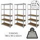 3 Garage Racking Shelving 5 Tier Boltless Heavy Duty Storage Free Bay Connectors