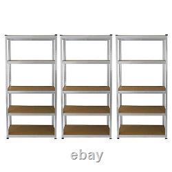 3 Garage Racking Shelving 5 Tier Boltless Heavy Duty Storage FREE Bay Connectors