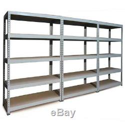 3 Garage Shelves Shelving 5 Tier Racking Boltless Heavy Duty Storage Shelf 120cm