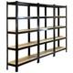 3 Garage Shelving Racking Heavy Duty Steel Boltless Warehouse Unit 5 Tier 75cm