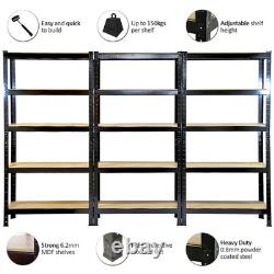 3 Garage Shelving Racking Heavy Duty Steel Boltless Warehouse Unit 5 Tier 75cm