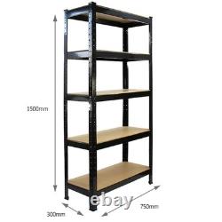 3 Garage Shelving Racking Heavy Duty Steel Boltless Warehouse Unit 5 Tier 75cm