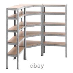 3 Racking Bays Heavy Duty Shelf Boltless Garage Shelving Corner Rack Sets Metal